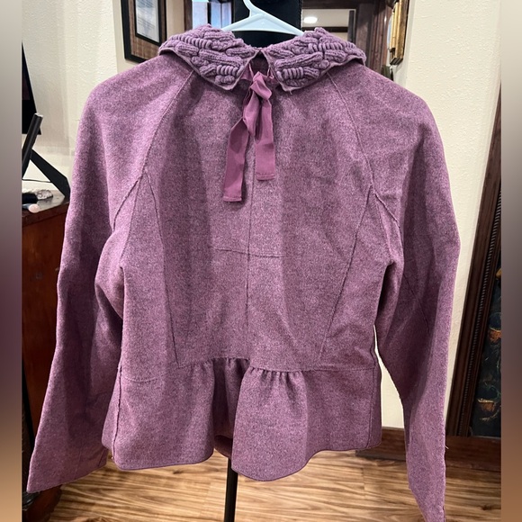 Magaschoni Purple Blazer with Textured Collar - Picture 4 of 6